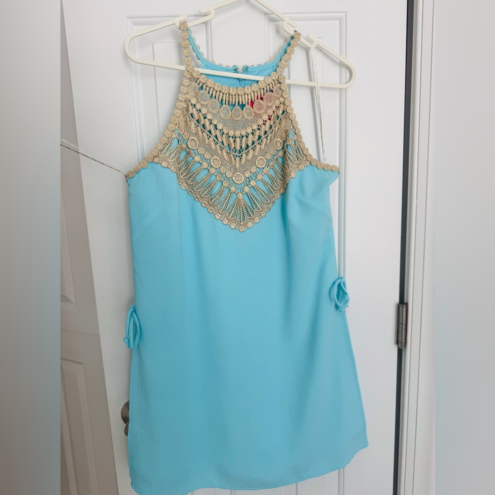Lilly Pulitzer Turquoise Dress with Silver Accents